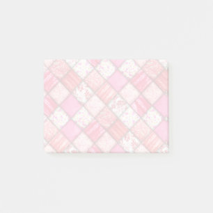 Notas Post-it® Patrón de Acoplamiento de mosaico rojo y rosa
