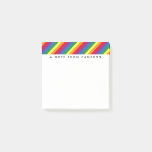 Notas Post-it® Patrón de arco iris diagonal