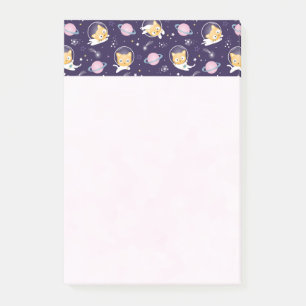 Notas Post-it® Patrón de astronautas de gatos gatitos