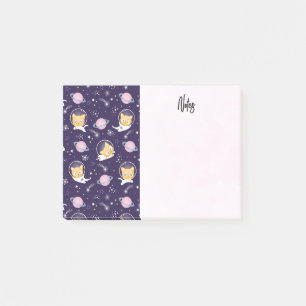 Notas Post-it® Patrón de astronautas de gatos gatitos
