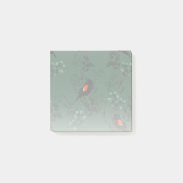 Notas Post-it® Patrón de ave negra de ala roja