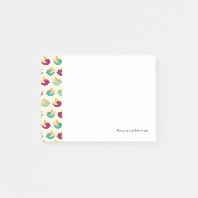 Notas Post-it® Patrón de aves (Anverso)