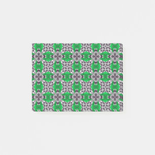 Notas Post-it® Patrón de baldosas repetidas verdes y blancas