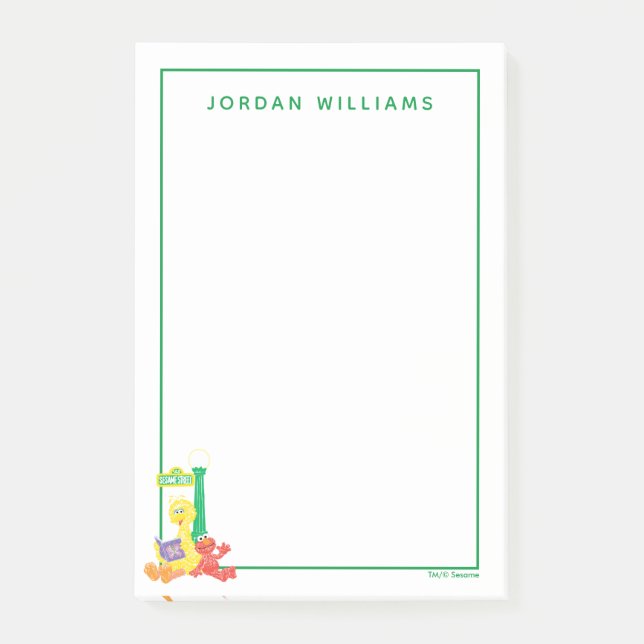 Notas Post-it® Patrón de Barrio Sésamo de Día Soleado (Anverso)