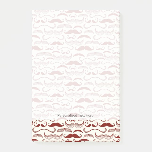 Notas Post-it® Patrón de bigote, estilo retro 3 (Anverso)