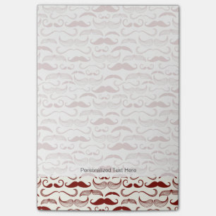 Notas Post-it® Patrón de bigote, estilo retro 3
