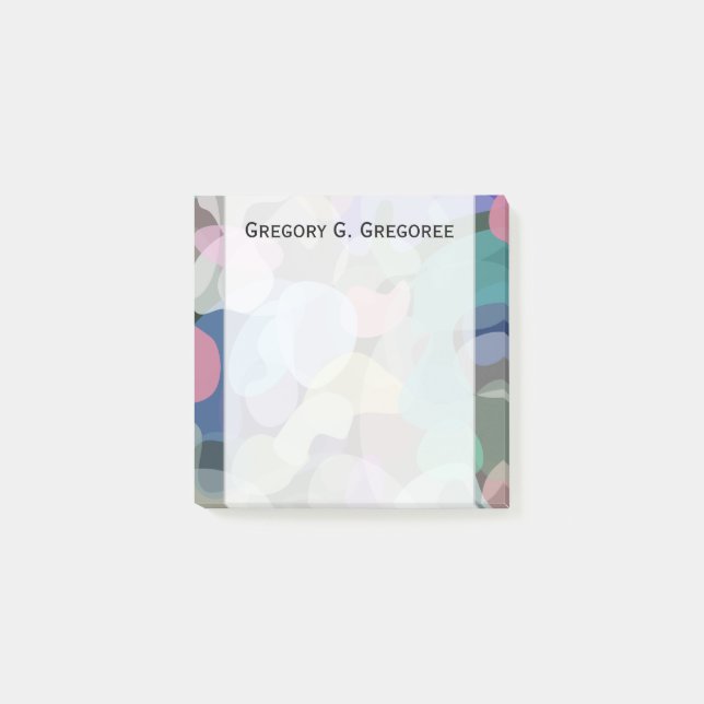 Notas Post-it® Patrón de bloqueo múltiple abstracto + nombre pers (Anverso)