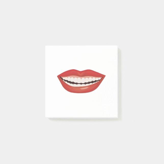 Notas Post-it® Patrón de boca suave, boca divertida (Anverso)