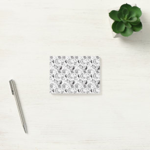 Notas Post-it® Patrón de cachemira en negro y blanco – Arte texti