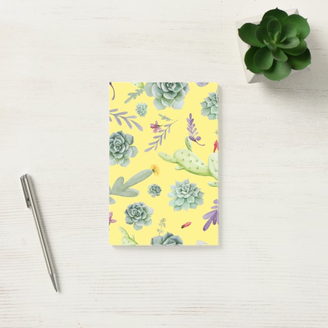 Notas Post-it® Patrón de cactus 9 (Oficina)