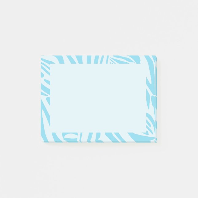Notas Post-it® Patrón de cebra azul (Anverso)