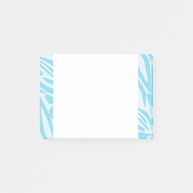 Notas Post-it® Patrón de cebra azul (Anverso)