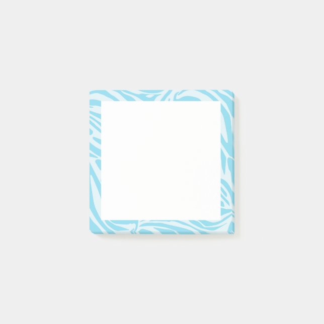 Notas Post-it® Patrón de cebra azul (Anverso)