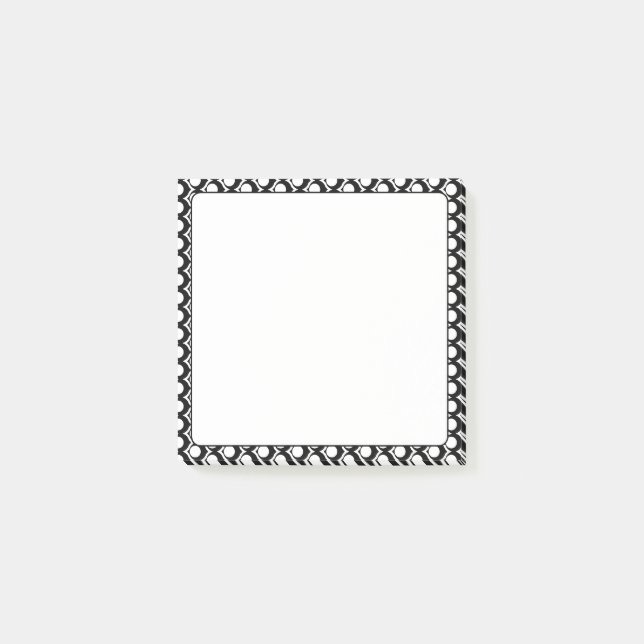 Notas Post-it® Patrón de celosía de círculo blanco negro moderno (Anverso)