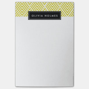 Notas Post-it® Patrón de cheurón amarillo y negro