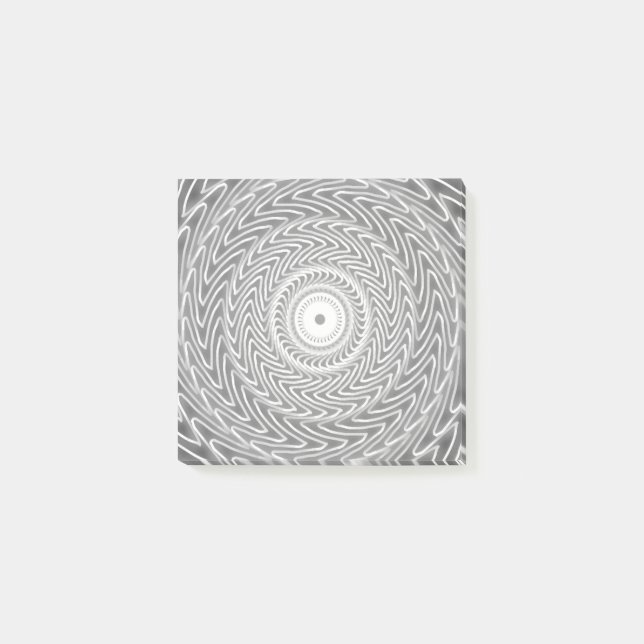 Notas Post-it® Patrón de círculos de giro gris (Anverso)