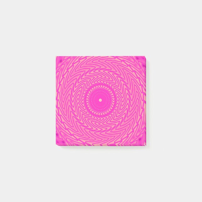 Notas Post-it® Patrón de círculos rosados calientes (Anverso)