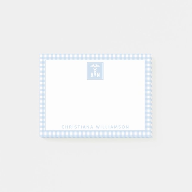 Notas Post-it® Patrón de colocación personalizado RN Enfermero re (Anverso)