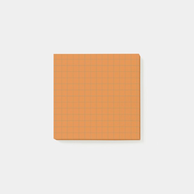Notas Post-it® Patrón de comprobación de terracota Naranja quemad (Anverso)