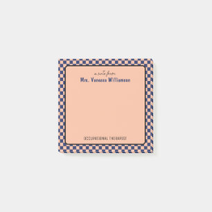 Notas Post-it® Patrón de comprobación retro personalizado Terapia