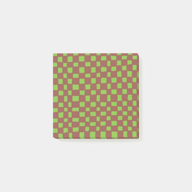 Notas Post-it® Patrón de control de tierra de tablero de ajedrez  (Anverso)