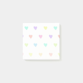 Notas Post-it® Patrón de Corazones Arcoiris de Pastel Cute Pastel