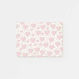 Notas Post-it® Patrón de corazones rojos románticos