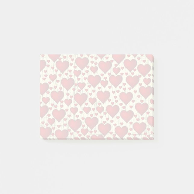 Notas Post-it® Patrón de corazones rojos románticos (Anverso)