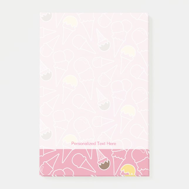 Notas Post-it® Patrón de crema de hielo de verano (Anverso)