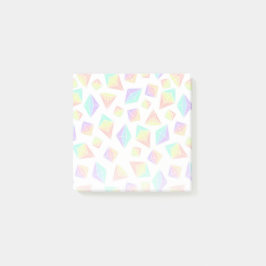 Notas Post-it® Patrón de cristales del arcoiris pastel