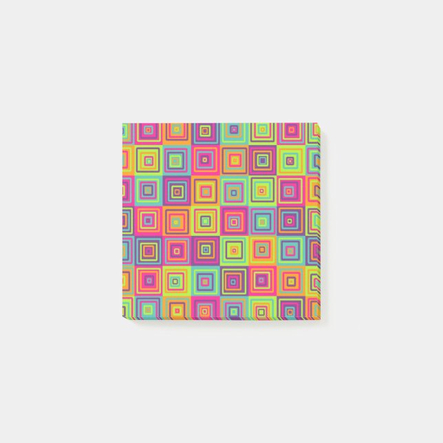 Notas Post-it® Patrón de cuadrados (Anverso)