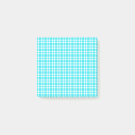 Notas Post-it® Patrón de cuadros azules y blancos