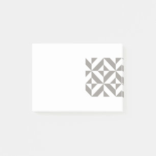 Notas Post-it® Patrón de cubo de deco geométrico gris plateado