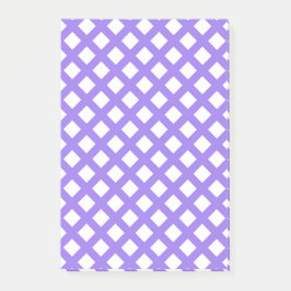 Notas Post-it® Patrón de diamante de cuadros púrpura y blanco