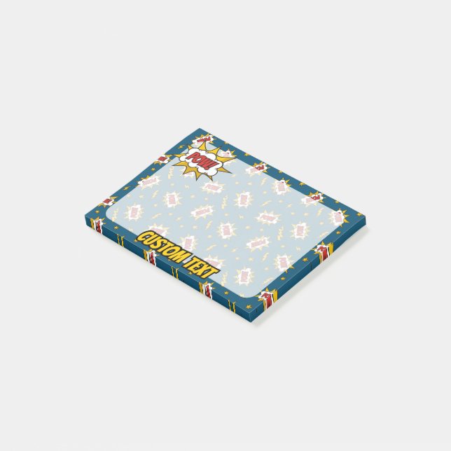 Notas Post-it® Patrón de efecto de sonido de comic (En perspectiva)