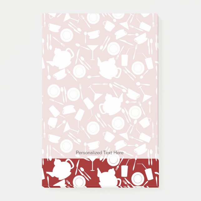 Notas Post-it® Patrón de elementos de cocina (Anverso)