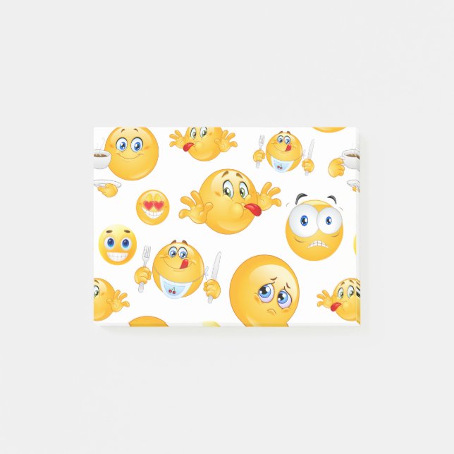 Notas Post-it® Patrón de Emoji (Anverso)