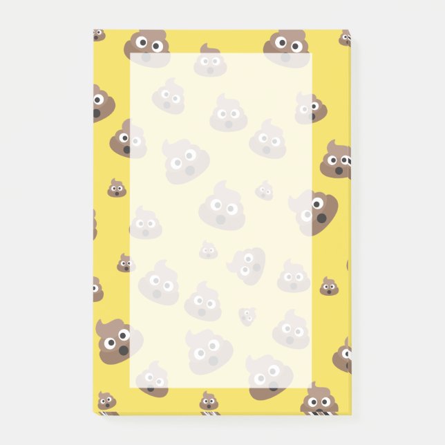 Notas Post-it® Patrón de Emoji de popa de corte (Anverso)