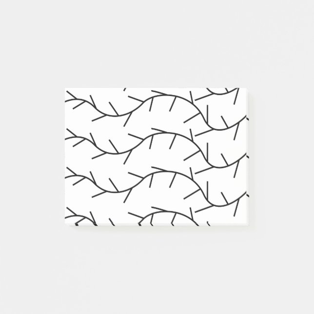 Notas Post-it® Patrón de Espinas en Blanco y Negro (Anverso)