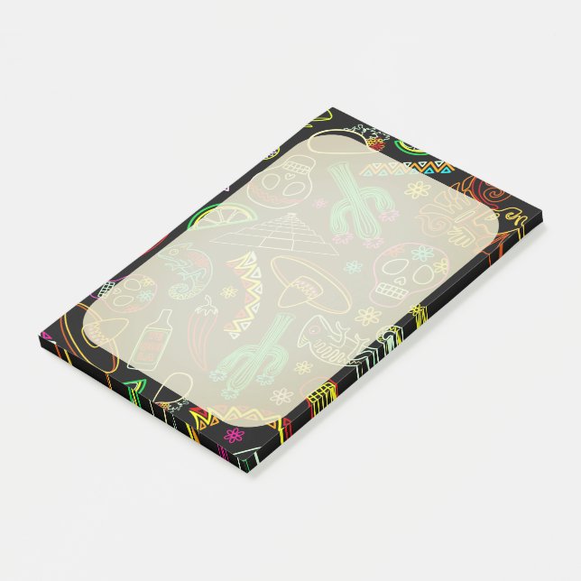 Notas Post-it® Patrón de Fiesta de México (En perspectiva)