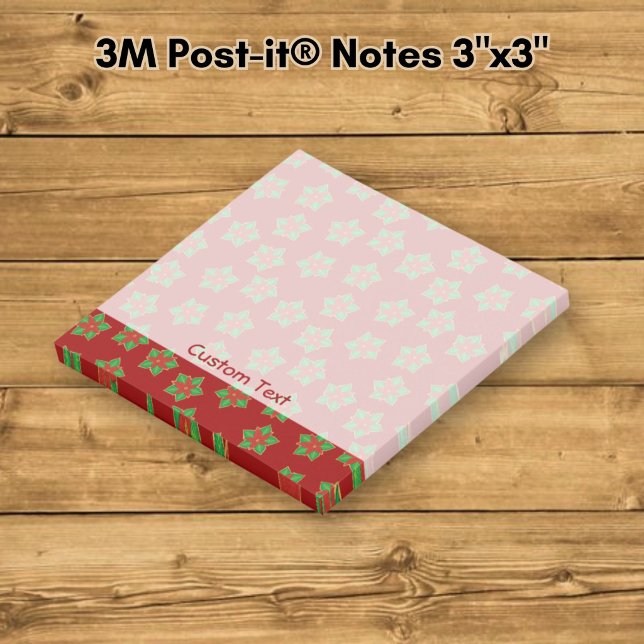 Notas Post-it® Patrón de flor de Nochebuena de Navidad (Subido por el creador)