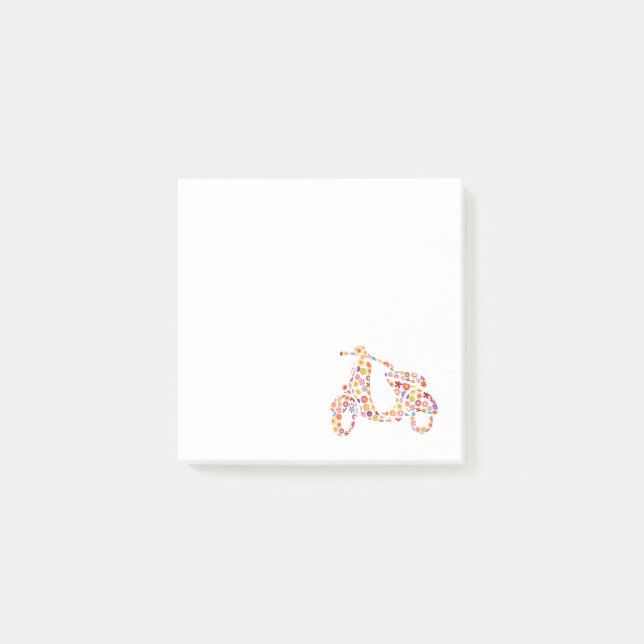 Notas Post-it® Patrón de flor de Scooter (Anverso)