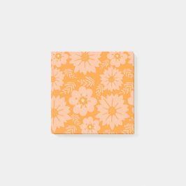Notas Post-it® Patrón de flor del Naranja de Fuzz de color rosa d