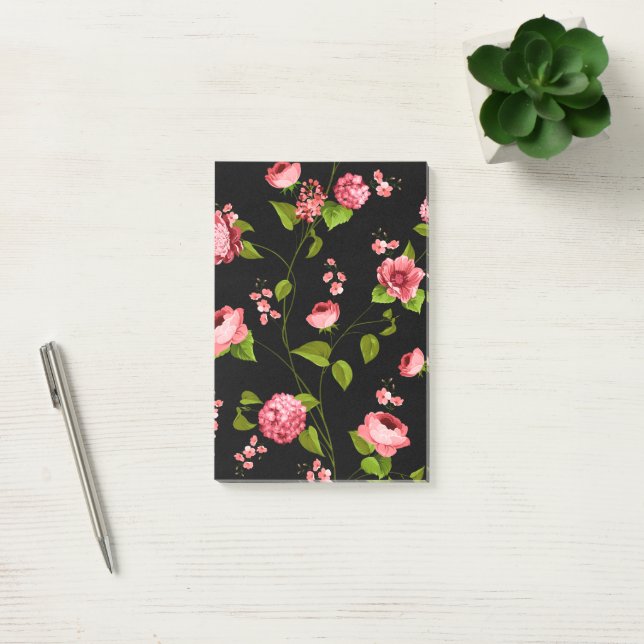 Notas Post-it® Patrón de flores 18 (Oficina)