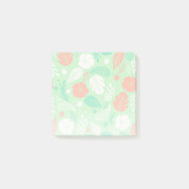 Notas Post-it® Patrón de follaje tropical verde y Naranja