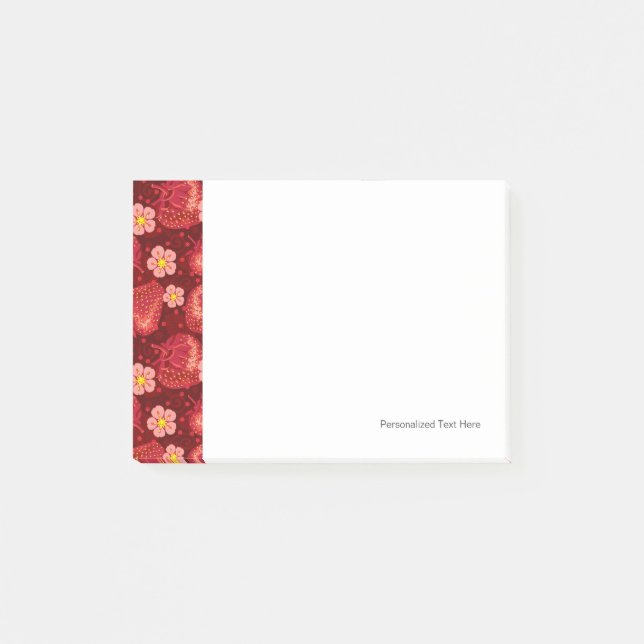 Notas Post-it® Patrón de fresa 2 2 (Anverso)