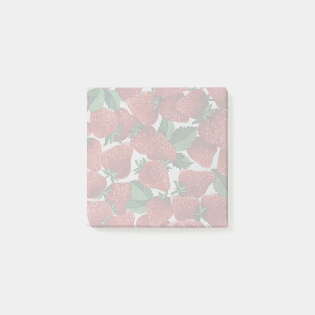 Notas Post-it® Patrón de Fresas y Crema (Anverso)