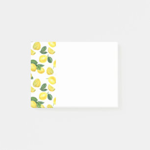 Notas Post-it® Patrón de frutas color agua de los lemas amarillos