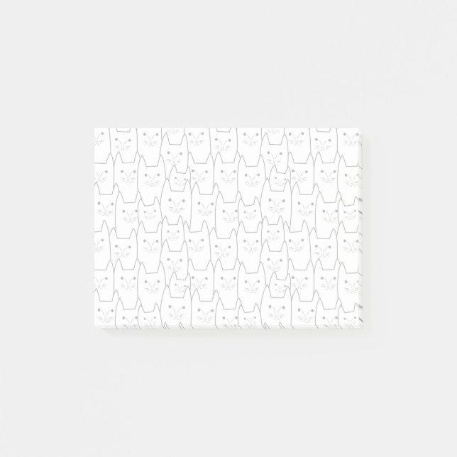 Notas Post-it® Patrón de gatos pequeños (Anverso)