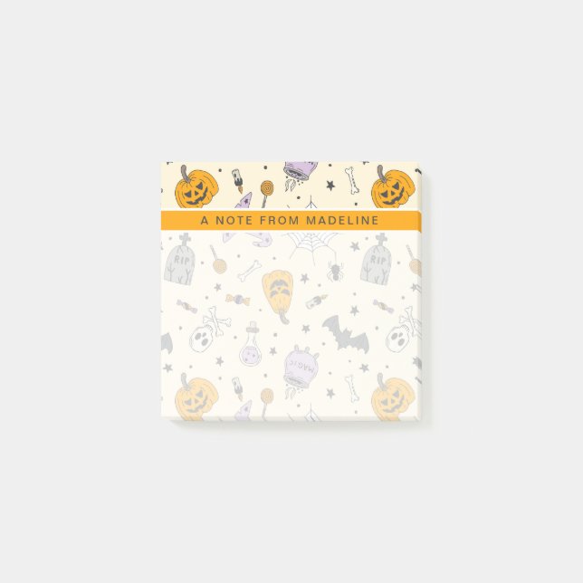 Notas Post-it® Patrón de Halloween (Anverso)